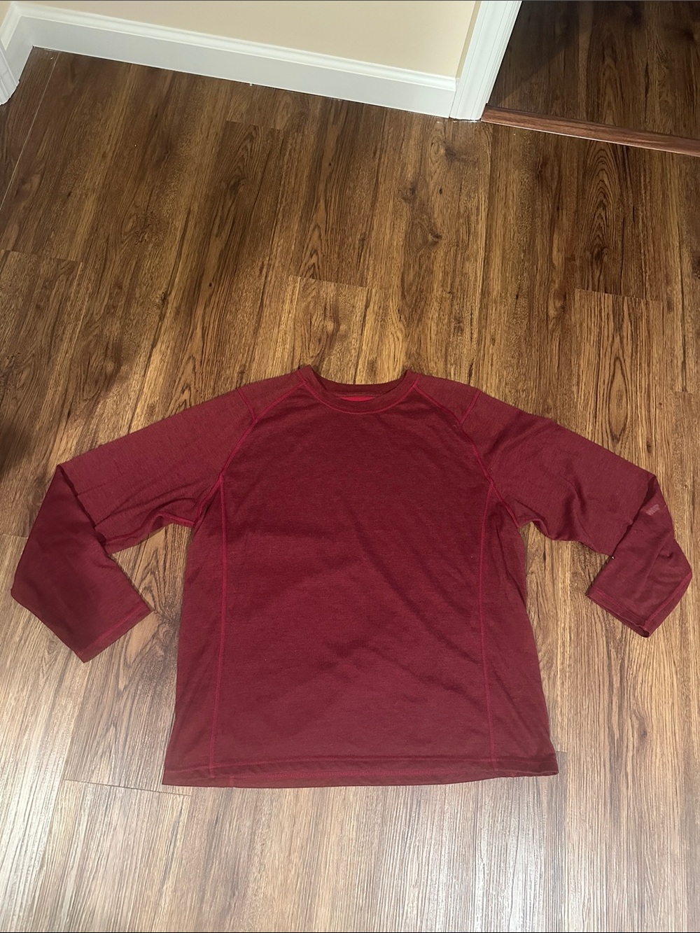 The Northface Mens  Flash Dry Long sleeve Red Shirt Large